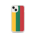 Miniatyrbild 1 av 2: Mobilskal – Litauisk flagga – Kompatibel med iPhone 14 – Mjuk fodral – Slitstark och stöt-resistent - Silikon - Pixelforma