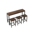 Miniatyrbillede 6 af 6: Spisebord - MUVOE - 148 cm - 3 taburetter - Brun - Moderne design