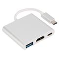 Miniatyrbillede 1 af 4: QN Hub USB 3.1 Type-C han til HDMI - USB 3.0 - USB-C - Hvid Hub @4
