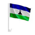 Miniatyrbild 1 av 2: Lesotho Bilflagg – 14 x 21 cm – Polyester Tyg – Fäste på Fönster – 20 stycken – Pixelforma