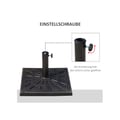 Miniatyrbillede 5 af 6: Parasolfod - MUVOE - 15kg - Harpiks - Ø38/48mm - Sort - 47x47x32cm