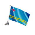 Miniatyrbild 1 av 3: Sugrörsstång – Aruba Flagga – 27 x 35 cm – Polyester – Rostfritt Stål – Pixelforma