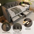 Miniatyrbillede 5 af 6: Senge med dagslys - MUVOE - Grå - 2 opbevaringsskuffer - Lamelseng - Ergonomisk design