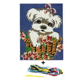 Miniatyrbild 1 av 2: Canvas kit 18 x 14 cm Margot Canvas valpmönster vit valp
