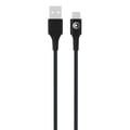 Miniatyrbild 3 av 5: USB-A till USB-C-kabel - BigBen - 1,2m - Snabbladdning 15W - 3A - Svart vävd nylon