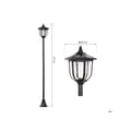 Miniatyrbillede 3 af 6: Havelampe - MUVOE - Solenergi LED - 30/60 lumen - Sort plastik - Ø 26,5 x H 177 cm