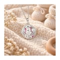 Miniatyrbild 3 av 6: Rosa skyddsängel mor och barn graviditet Bola halsband