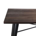 Miniatyrbild 6 av 6: Ensemble bord och stolar i industriell stil, svart matt metall och mörk naturlig trä, 120x80cm - Design Factory