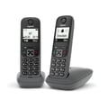 Miniatyrbillede 2 af 2: Trådløs telefon - GIGASET - AS490 DUO - Sort - Håndfri - Stor oplyst skærm
