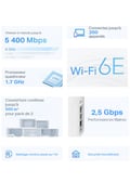 Miniatyrbild 4 av 6: Wifi 6E-router - TP-Link - Deco XE75 Pro - 5400 Mbps - Täckning 500㎡ - WPA3