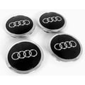 Miniatyrbillede 4 af 6: 4 x hjulcentre Sorte 69mm Audi emblem navkapsel 8T0 601 170A