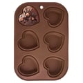 Miniatyrbillede 1 af 6: Muffinsform - ORION - SILLINIE HEART - Silikone - 6 portioner - Non-stick