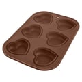 Miniatyrbillede 3 af 6: Muffinsform - ORION - SILLINIE HEART - Silikone - 6 portioner - Non-stick