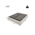 Miniatyrbillede 5 af 6: Seng - MUVOE - 140x200cm - Beige - Hydraulisk støtte - Minimalistisk design