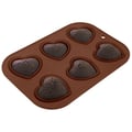 Miniatyrbillede 4 af 6: Muffinsform - ORION - SILLINIE HEART - Silikone - 6 portioner - Non-stick