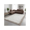 Miniatyrbild 3 av 4: Modern matta - MELIS HOME - 160x230 cm - Vit & Ljus beige - Mjuk, tvättbar - Halkfri