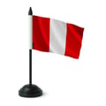 Miniatyrbild 1 av 3: Bordflagga från Peru – 14 x 21 cm – Polyester – Bas i svart plast – Pixelforma