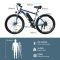 Miniatyrbillede 4 af 4: HITWAY elcykel VAE Blå, elektrisk MTB, 26" x 3.0 By E-Bike, Aftageligt Lithiumbatteri 48V15AH, Shimano 7 Gear