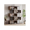 Miniatyrbild 3 av 6: Bibliotek - MUVOE - 5 hyllor - Brun träkorn - Svart stålrör - Kipp-säker