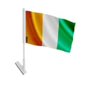 Miniatyrbild 1 av 3: Klibbande flagga Elfenbenskusten – 14 x 21 cm – Mjuk polyester – Lätt att klistra – 1 styck – Pixelforma