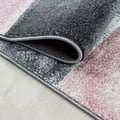 Miniatyrbild 4 av 5: Kortluggad matta, Rutigt mönster, Färg Rosa, Matta för Vardagsrum, Jutebaksida (Dimension: 240X340 cm)