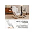 Miniatyrbillede 2 af 6: Gyngestol - MUVOE - Teddy-stof - Hvid - Moderne design - Optimal komfort
