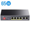 Miniatyrbild 1 av 4: Cudy GS1006P Switch PoE+ 6 portar Gigabit, 65 W, 4 * 10-100-1000Mbps PoE+ portar, CCTV-VLAN-läge, 802.3af- 802.3at