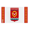 Miniatyrbild 1 av 3: Pavlodar Flagga – 64 x 96 cm – Hållbar Polyester – 2 Metall Öglor – Inomhus / Utomhus – Pixelforma