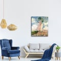 Miniatyrbild 3 av 4: Legendarte - Målning, tryck på duk - Kvinna med paraply Claude Monet cm. 40x50