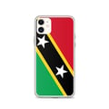 Miniatyrbild 1 av 2: Telefonfodral – Flagga Saint-Kitts och Nevis – Kompatibel med iPhone 11 – Mjuk Fodral – Slitstark och Stötdämpande – Pixelforma