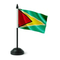Miniatyrbild 1 av 3: Guyanas Bordflagga – 14 x 21 cm – Polyester – Svart Plastfot – Pixelforma