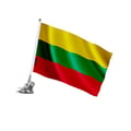 Miniatyrbild 1 av 3: Suction-mast – Litauiska flaggan – 27 x 35 cm – Polyester – Rostfritt stål – Pixelforma