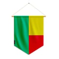 Miniatyrbild 1 av 3: Fanion – Benins flagga – 30 x 45 cm – Polyester – Att hänga – Pixelforma