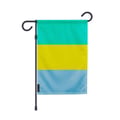 Miniatyrbild 1 av 3: Gabons trädgårdsflagga – 32 x 47,5 cm – Hållbar polyester – Horisontellt format – Utomhus – Pixelforma