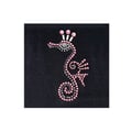 Miniatyrbild 1 av 2: Motiv att stryka - KI-SIGN - Rosa sjöhäst - Flerfärgade strass - 10,3 x 6 cm