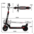 Miniatyrbillede 2 af 6: Sammenfoldelig Elektrisk Scooter - HITWAY - 10" Solid Dæk - 500W - APP - 48V 15.6Ah Batteri - Sort&Rød Scooter