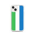 Miniatyrbild 1 av 2: Telefonfodral – Sierra Leones flagga – Kompatibel med iPhone 14 – Mjukt skal – Stöttålig och antichock – Silikon – Pixelforma