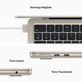 Miniatyrbild 4 av 4: Apple - 13,6" MacBook Air M2 - RAM 8Go - Lagring 512Go - Stjärnljus - AZERTY (2022) - Begagnad - Utmärkt skick