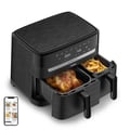 Miniatyrbild 1 av 6: TEFAL Easy Fry Dual Oljefri fritös, Kapacitet 8,3 L, 8 personer, 2 lådor, 7 program, Pekskärm, luftfritös EY901N10