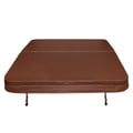 Pikkukuva 4 / 8: Hot Tub Cover Spa Lid 2m x 2m Square Brown Hard Top Weatherproof PVC Leather Foam 25KG/m3 Density Galvanized C-Channel UV Mildew Flame Resistant 4 x Lock Down Straps With Keys 6 x Lifting Handles