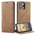 Miniatyrbilde 1 av 5: CaseMe iPhone 14 Pro Etui Retro Flip Brun