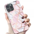 Miniatyrbilde 5 av 6: iPhone 15 Pro Deksel Marmormønster Hvit Rosa