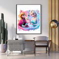 Pikkukuva 1 / 8: Frozen Poster 50x70 cm – Barnrum Affisch | Frost Väggkonst | Färgglad Dekoration