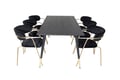 Miniatyrbillede 6 af 9: Spisebord og armstol sæt, 75x180x90 cm, sort, MDF