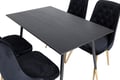 Miniatyrbillede 8 af 8: Spisebord og stole sæt, Dipp, 75x120x85 cm, Sort