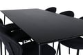 Miniatyrbillede 8 af 10: Spisebord og stolesæt, 75x190x90 cm, Sort, MDF, Metal