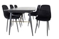 Miniatyrbillede 7 af 8: Spisebord og stol sæt, 76x180x85 cm, Sort, MDF