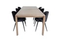 Miniatyrbillede 6 af 9: Spisebord og stol sæt, 75x170x95 cm, Sort, Eg, Velour