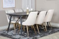 Miniatyrbillede 2 af 8: Spisebord og stol sæt, 180x85x76 cm, Beige, MDF