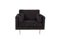 Pikkukuva 5 / 9: Nojatuoli, Boom Single Chair Velvet, 86x84x110 cm, Musta